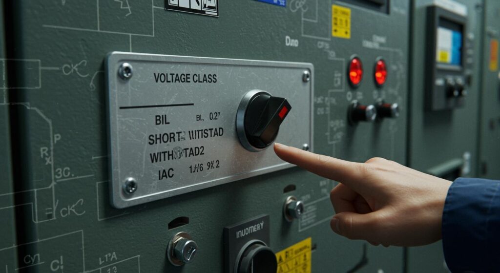 How to Read a Switchgear Nameplate: Voltage Class, BIL, Short-Time Withstand, and IAC